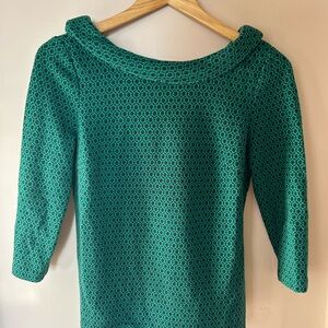 Boden Green Patterned Wide Neck Tailored Top